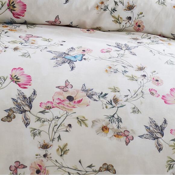 Monique Lhuillier Pottery Barn Tuileries Percale Floral Duvet Cover King Cal NWT - Picture 2 of 6